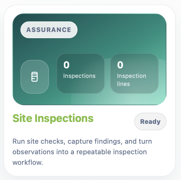 Reconex site inspections module